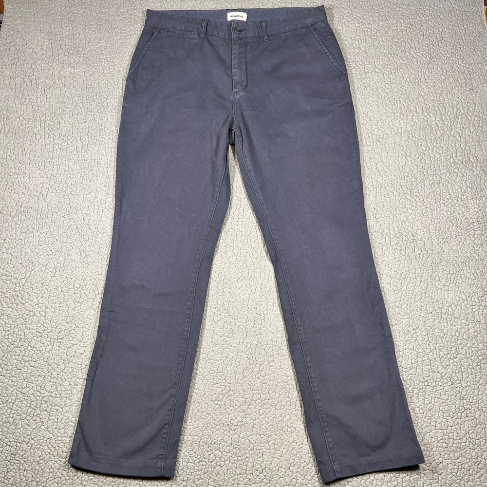 Taylor Stitch Democratic Chino Mens 35 Charcoal Gray Organic Cotton Twill Pants